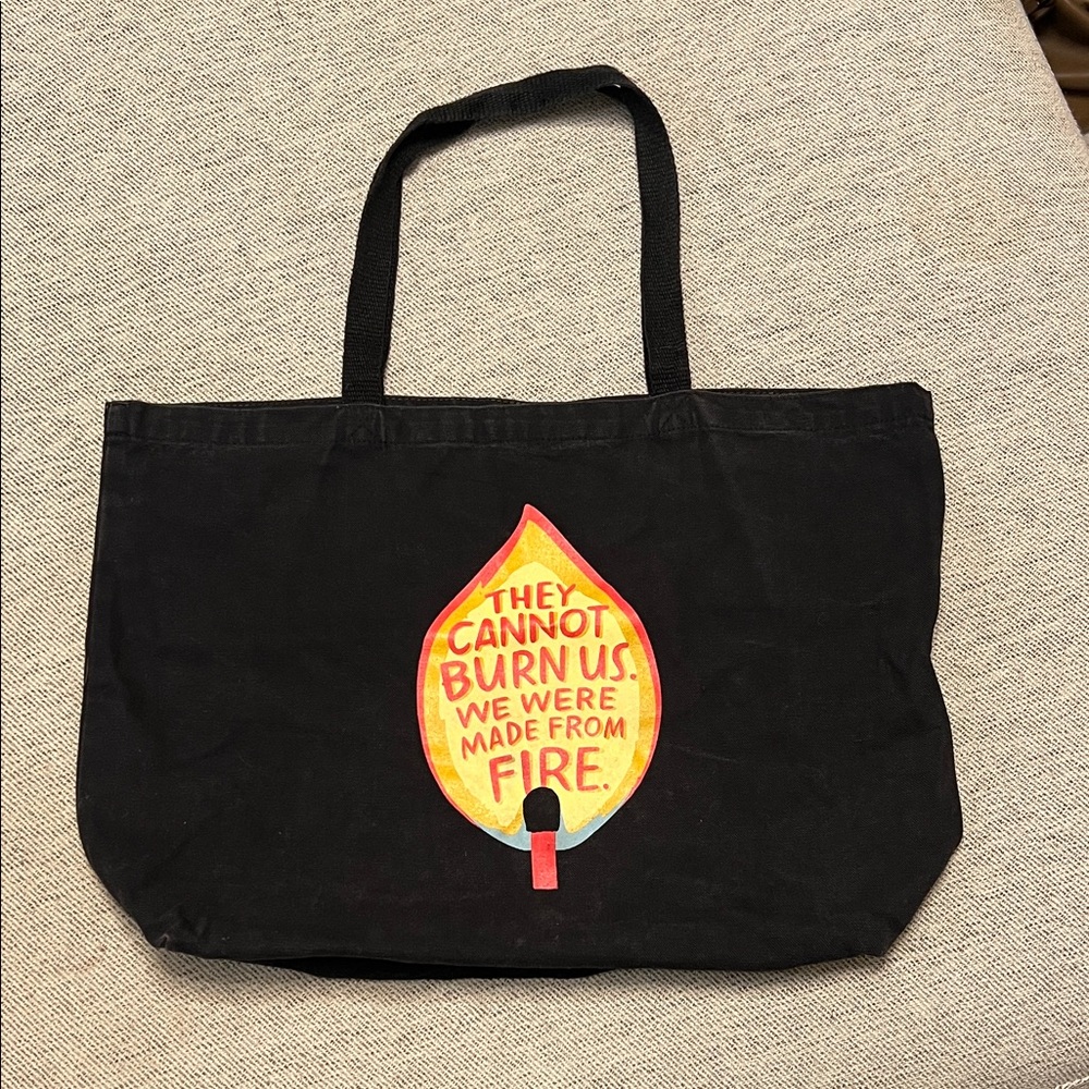 Emily McDowell Tote‎ with Flame Graphic and Inspirational Quote
